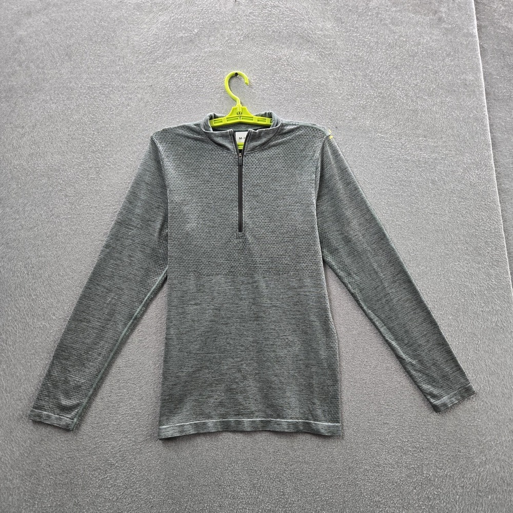 Lululemon Men Activewear Top‎ S Gray Half Zip Long Sleeve Logo Pullover